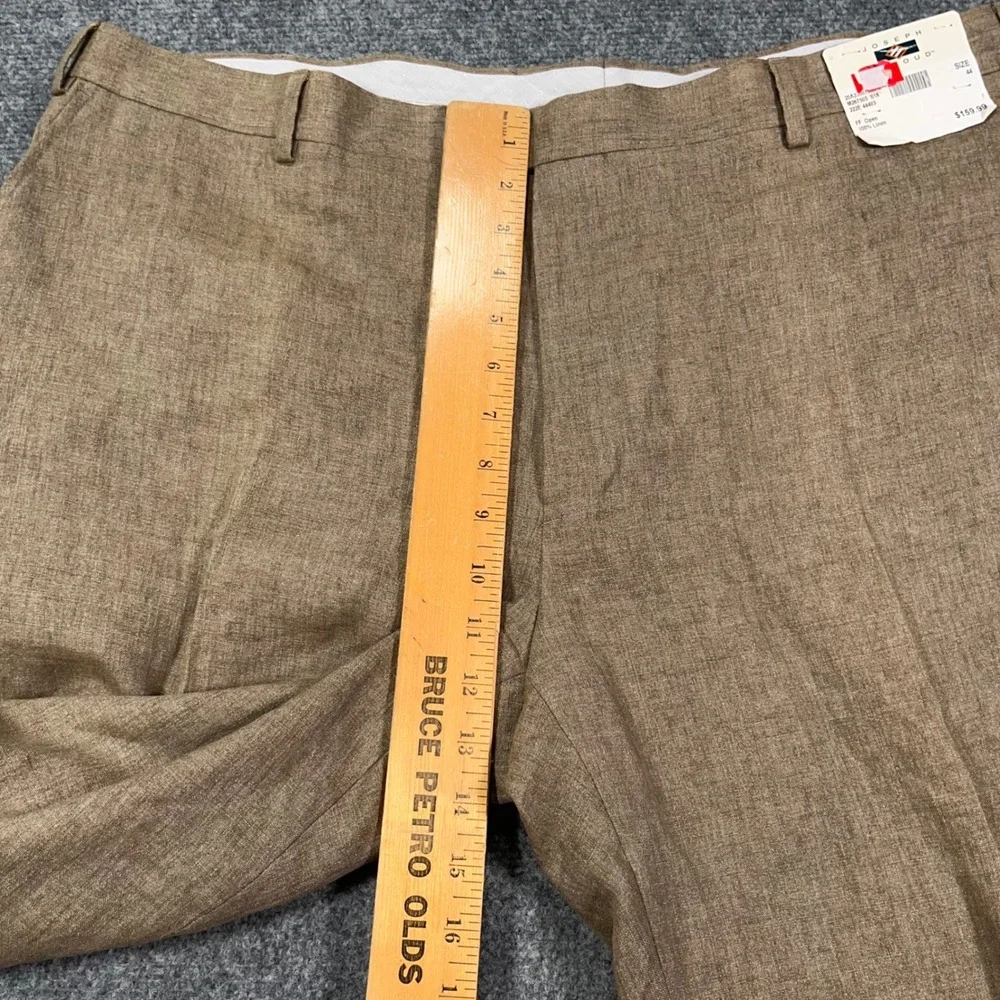 Joseph Abboud Heritage Pants Mens 44 100% Linen Leomaster Italian Brown Unhemmed